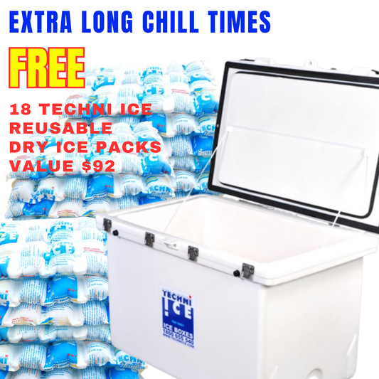 Techniice Classic Ice box 200L White *FREE 18 REUSABLE DRY ICE PACKS VALUES $92 *PRE-ORDER NOW FOR NOVEMBER DISPATCH