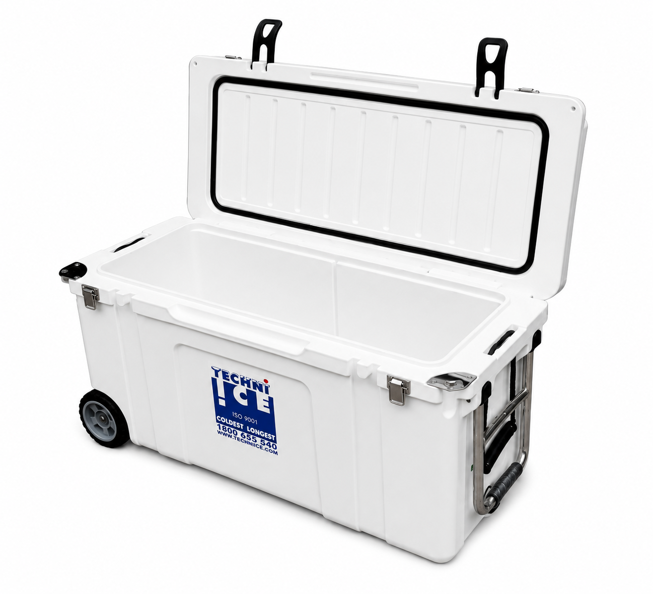 Techni Ice Signature Hardcore Ice box 120L White Wheels *FREE 12 REUSABLE DRY ICE PACKS VALUES $66* PRE-ORDER NOW FOR SEPTEMBER DISPATCH