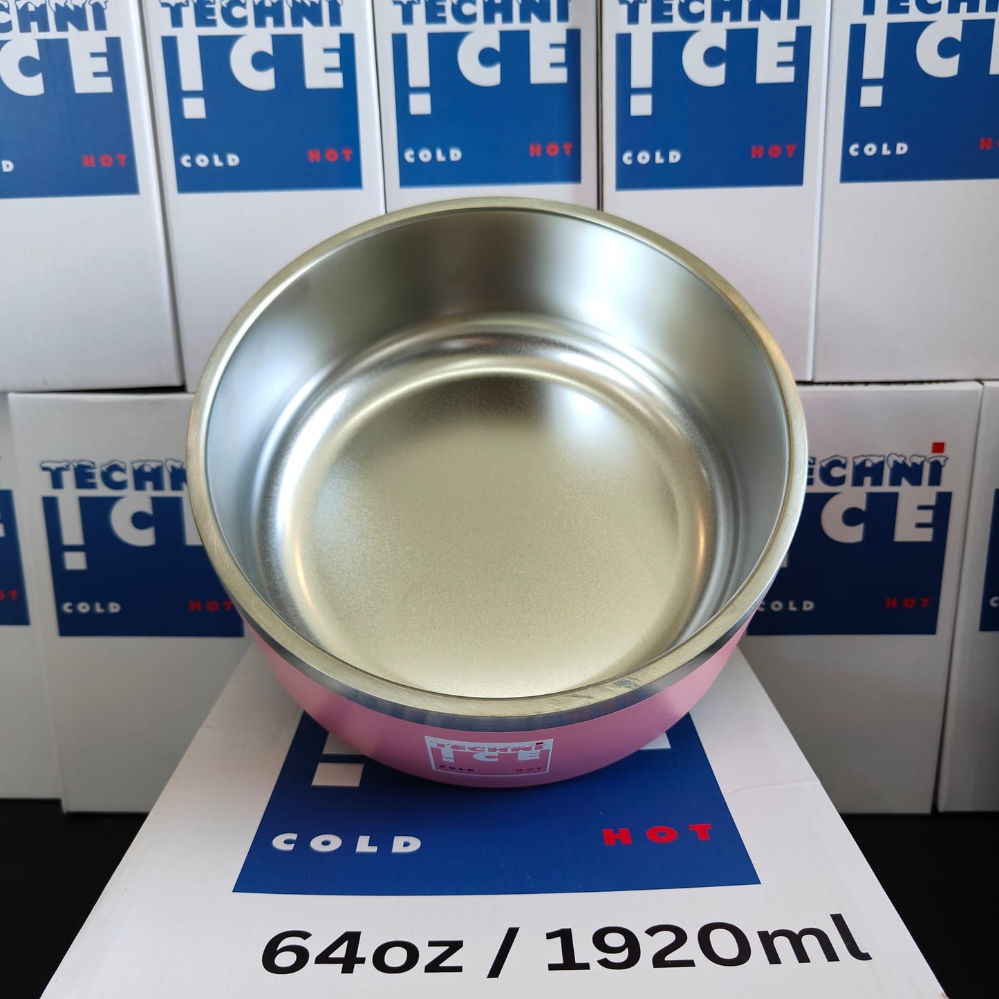 New 2024 Model Techni Ice 1920ml (64 oz.) Dog Bowl Pink Stainless Steel 6 Years Warranty *PREORDER FOR JULY DISPATCH
