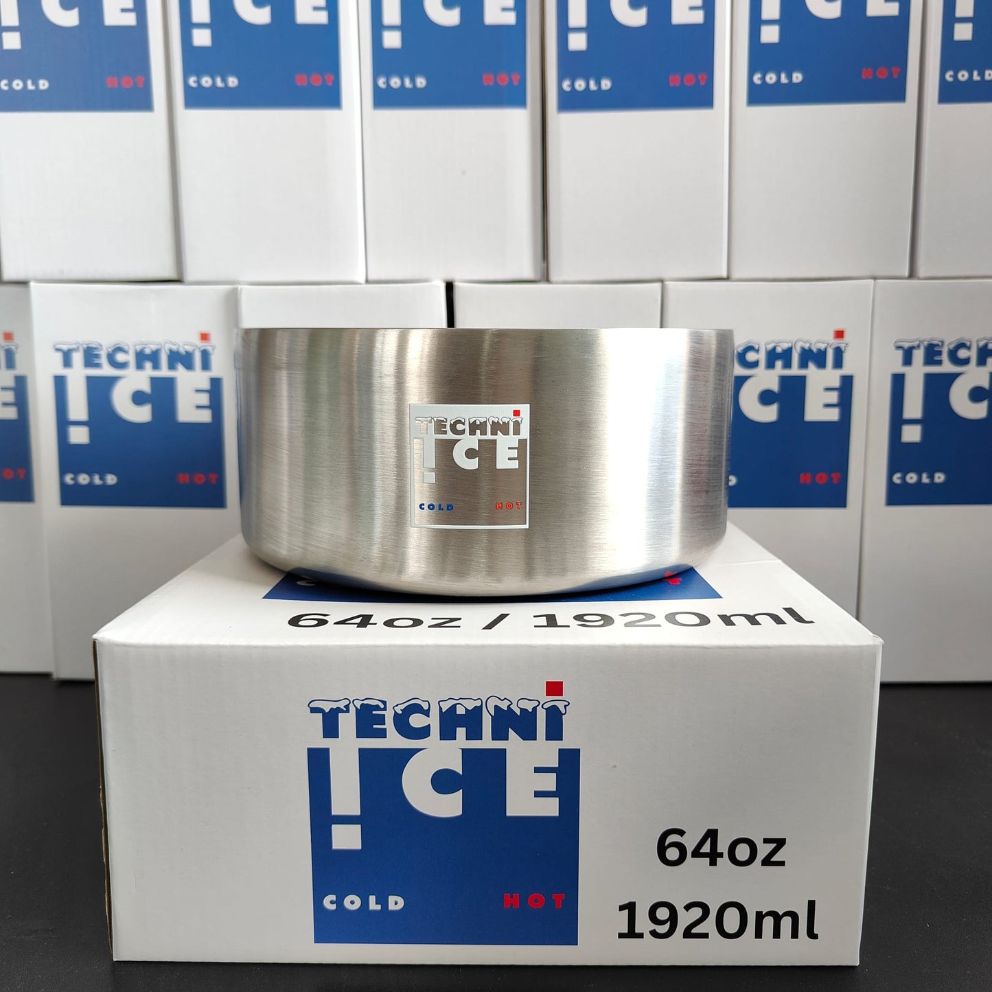 Techni Ice 1920ml (64 oz.) Dog Bowl Stainless Steel 6 Years Warranty *fresh stock just arrived