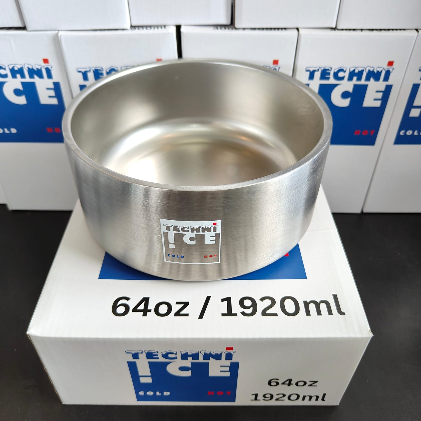 New 2024 Model Techni Ice 1920ml (64 oz.) Dog Bowl Stainless Steel 6 Years Warranty *PREORDER FOR JULY DISPATCH