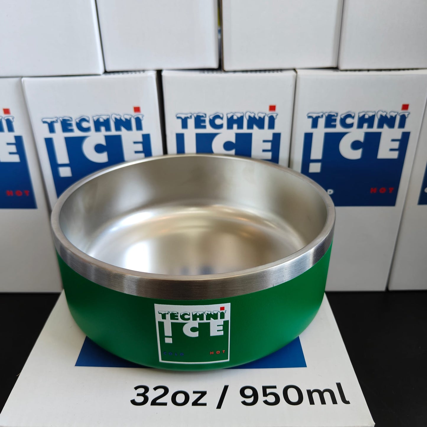 Techni Ice 950ml (32 oz.) Dog Bowl Emerald Stainless Steel 6 Years Warranty *FRESH STOCK JUST ARRIVED