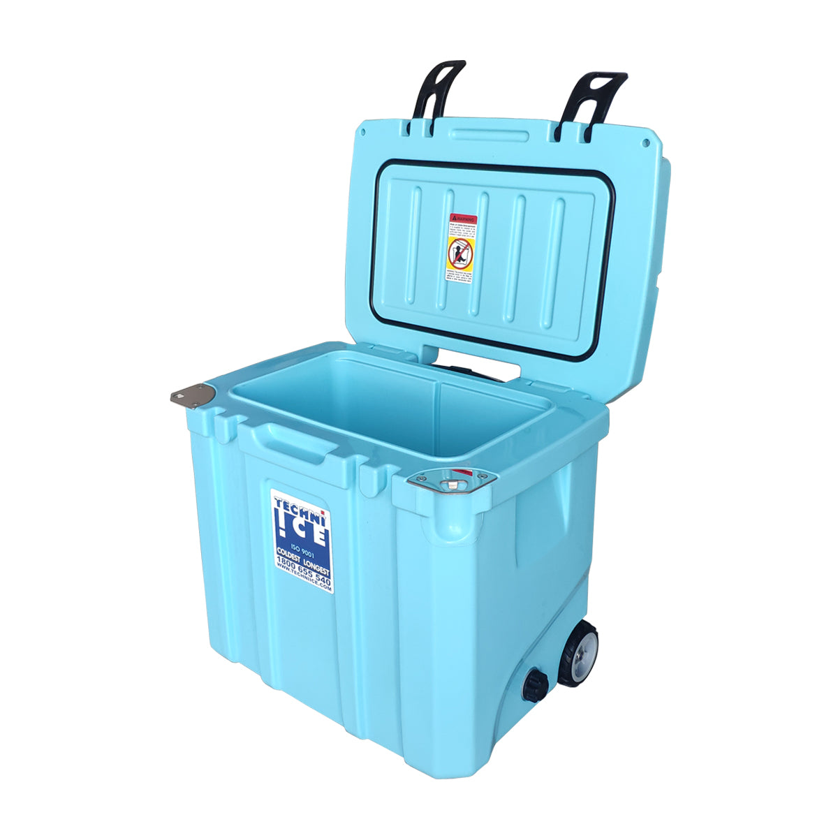 Techni Ice Signature Hybrid Premium Ice Box 35L Light Blue Wheels with Wheels & Telescopic Travel Handle *FRESH STOCK JUST ARRIVED *FREE 6 REUSABLE DRY ICE PACKS VALUES $32.95