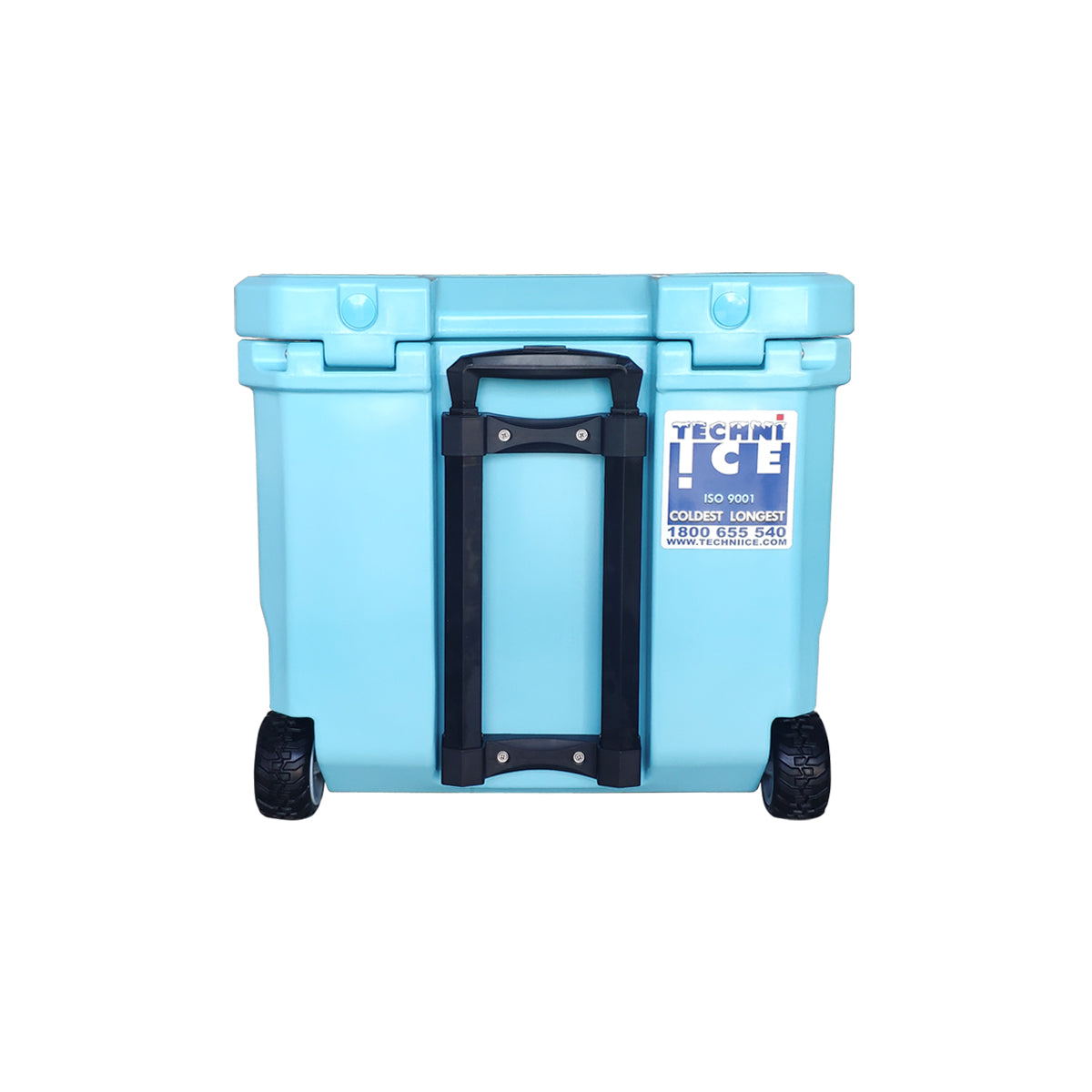 Techni Ice Signature Hybrid Premium Ice Box 35L Light Blue Wheels with Wheels & Telescopic Travel Handle *FRESH STOCK JUST ARRIVED *FREE 6 REUSABLE DRY ICE PACKS VALUES $32.95