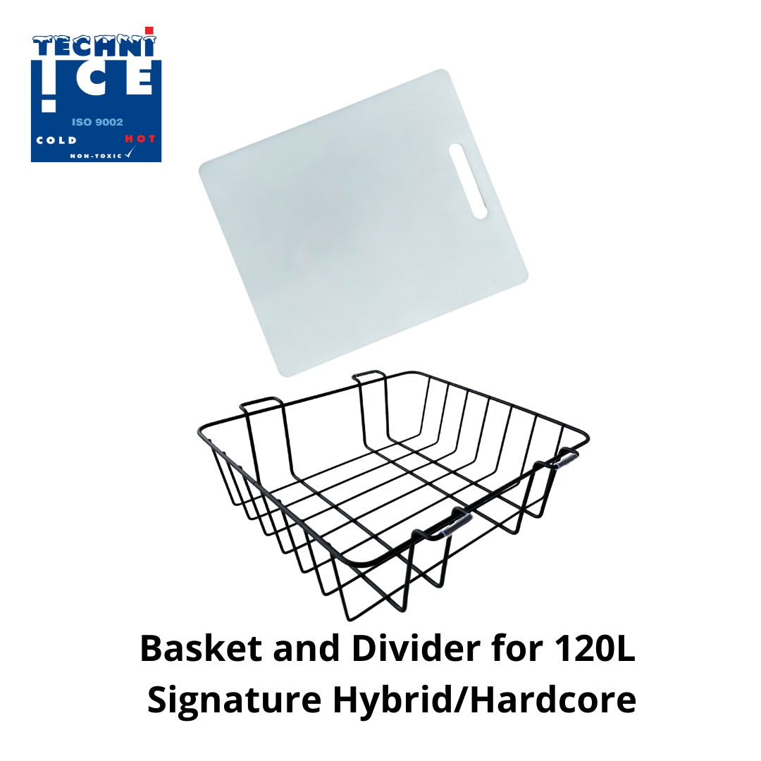 basket and divider for ice box