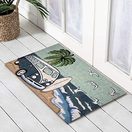 Blue Kombi Surf PVC Coir Doormat