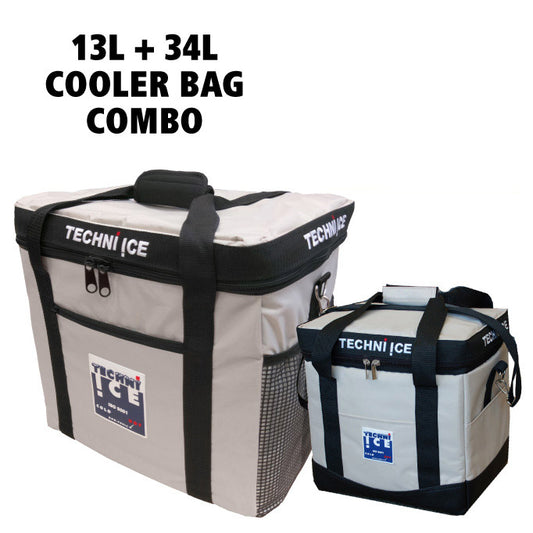 13L + 34L Techni Ice High Performance Cooler Bag Combo - Grey *PREORDER FOR LATE-MARCH DISPATCH