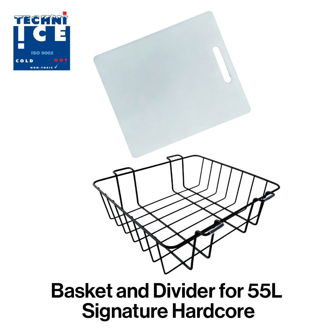 basket and divider for ice box