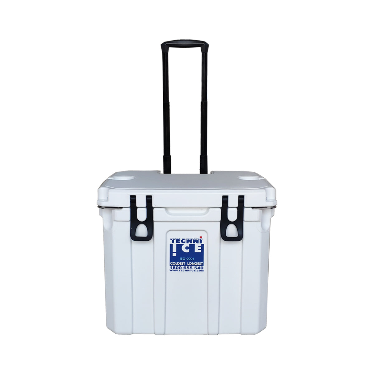 Techni Ice Signature Hybrid Premium Ice Box 35L White with Wheels & Telescopic Travel Handle *PREORDER FOR JULY DISPATCH *FREE 6 REUSABLE DRY ICE PACKS VALUES $32.95