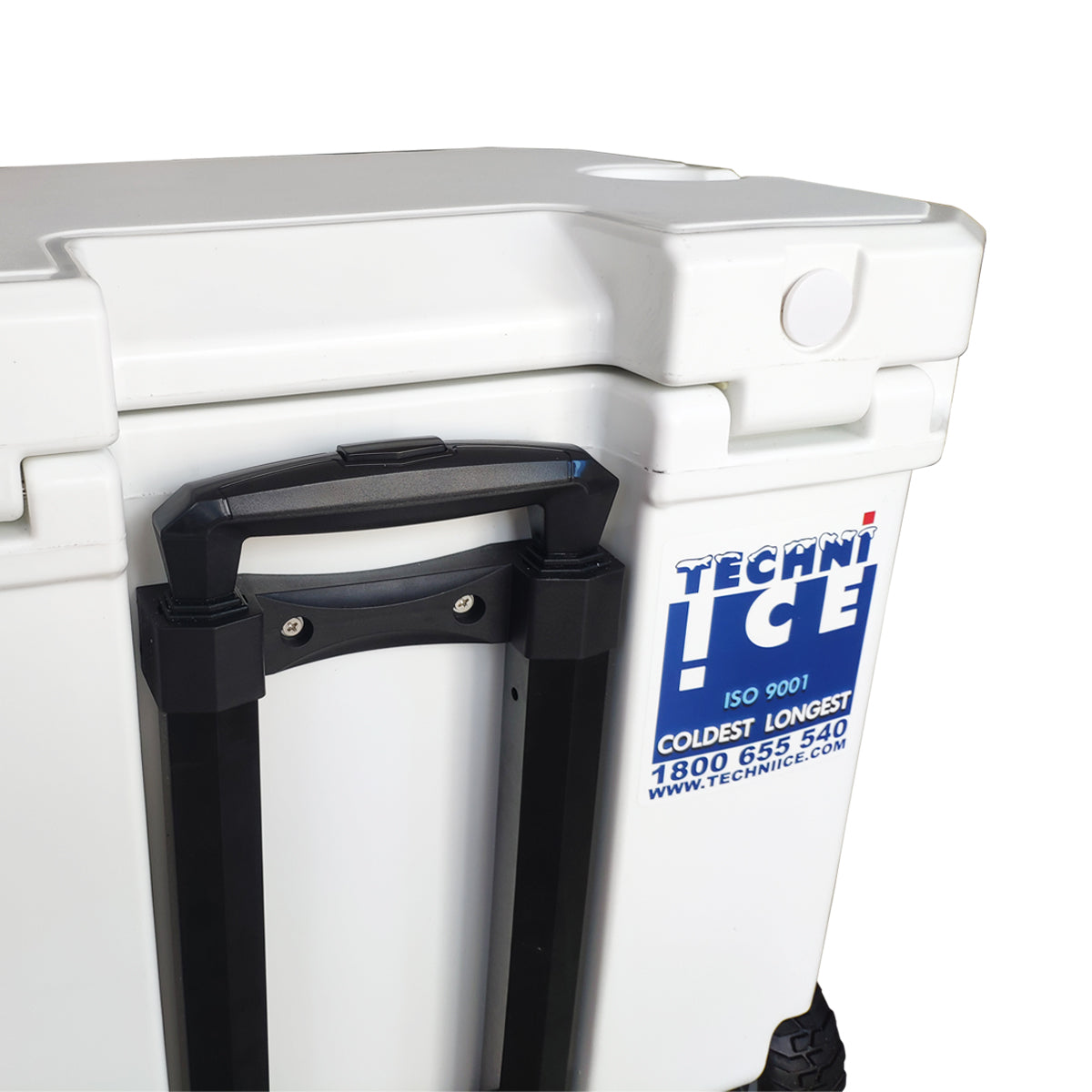 Techni Ice Signature Hybrid Premium Ice Box 35L White with Wheels & Telescopic Travel Handle *FREE 6 REUSABLE DRY ICE PACKS VALUES $32.95 * PRE-ORDER FOR MID TO END MAY DISPATCH
