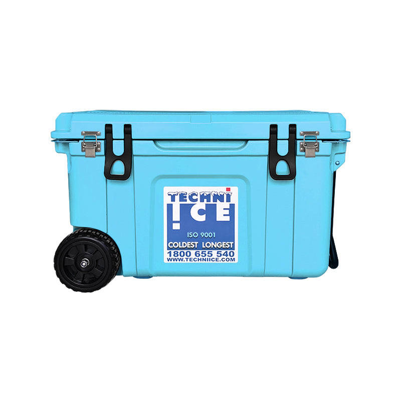 Techni Ice Signature Hardcore Premium Ice Box 55L Light Blue with Wheels *FREE 12 REUSABLE DRY ICE PACKS VALUES $59.95 * PRE-ORDER FOR MID TO END MAY DISPATCH