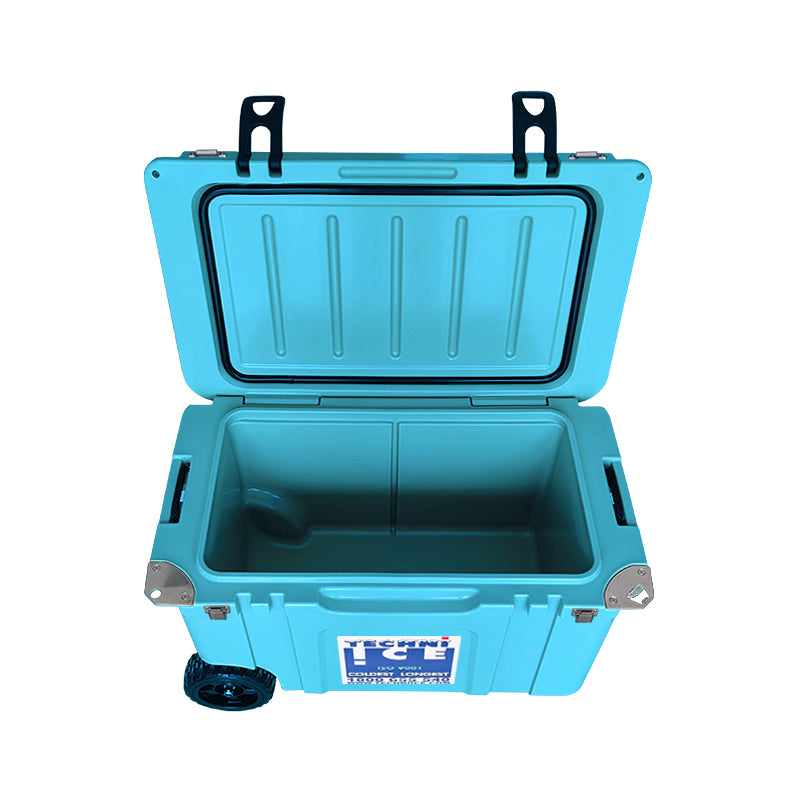Techni Ice Signature Hardcore Premium Ice Box 55L Light Blue with Wheels *FREE 12 REUSABLE DRY ICE PACKS VALUES $66 *PRE-ORDER NOW FOR MARCH DISPATCH