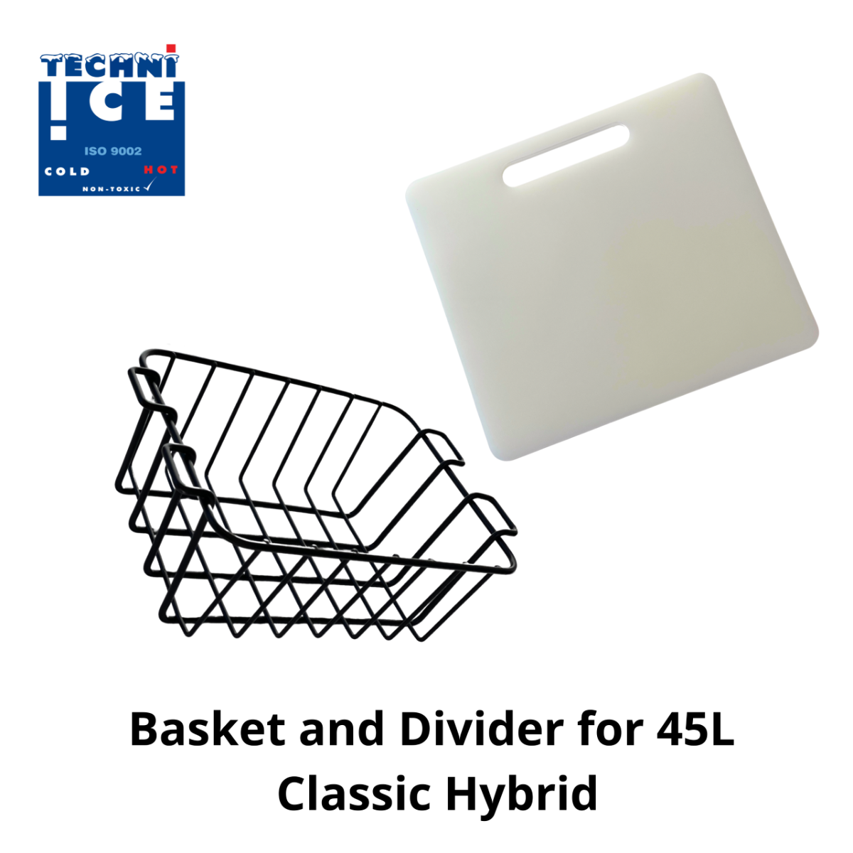 basket and divider for ice box