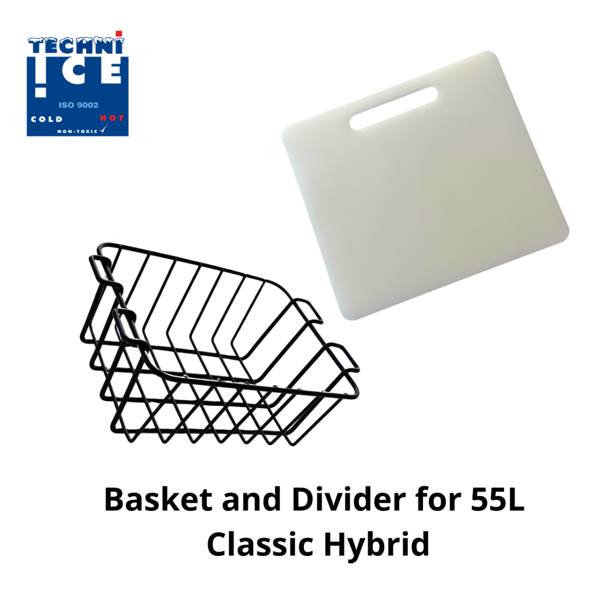basket and divider for ice box