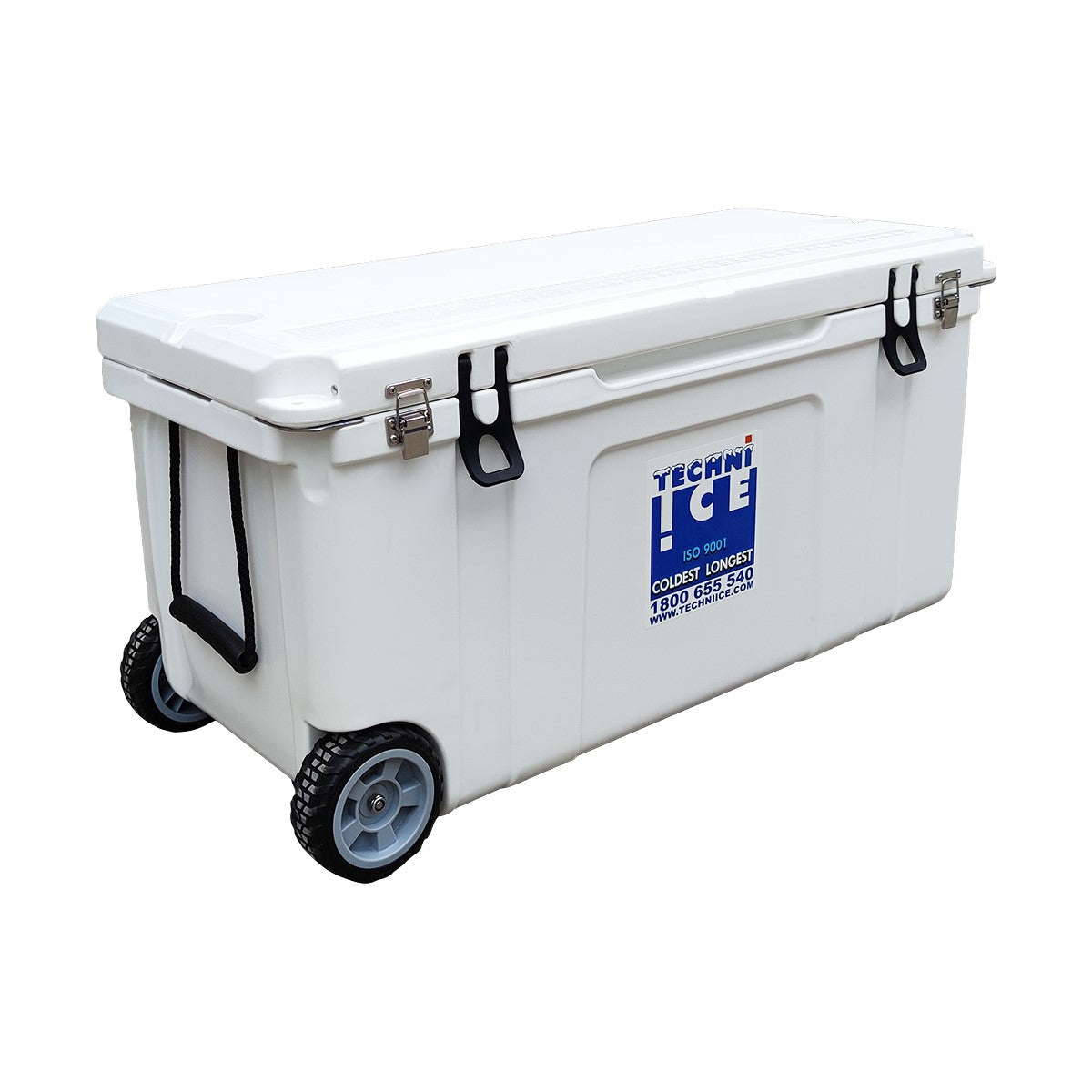 Techni Ice Signature Hardcore Ice box 120L White Wheels * Pre-order for March dispatch *FREE 12 REUSABLE DRY ICE PACKS VALUES $59.95