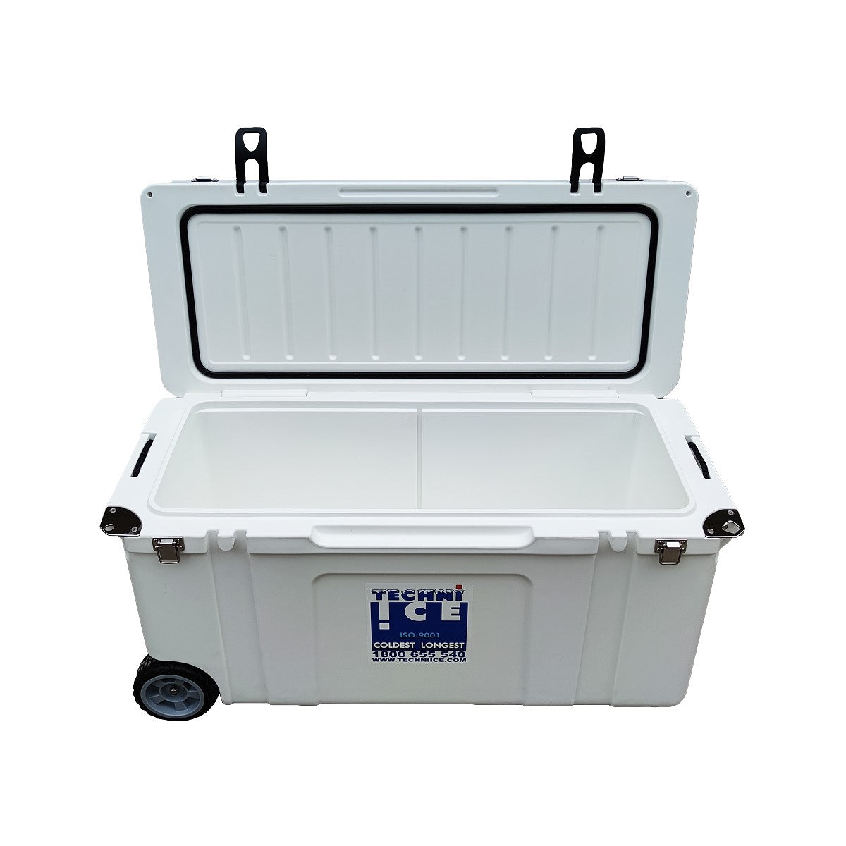 Techni Ice Signature Hardcore Ice box 120L White Wheels * Pre-order for March dispatch *FREE 12 REUSABLE DRY ICE PACKS VALUES $59.95