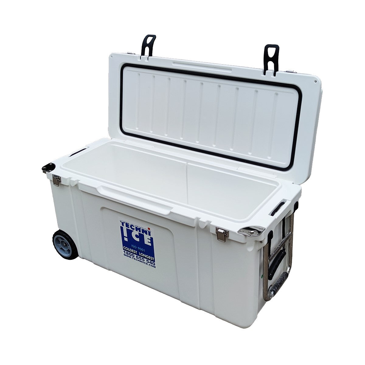 Techni Ice Signature Hardcore Ice box 120L White Wheels * Pre-order for March dispatch *FREE 12 REUSABLE DRY ICE PACKS VALUES $59.95