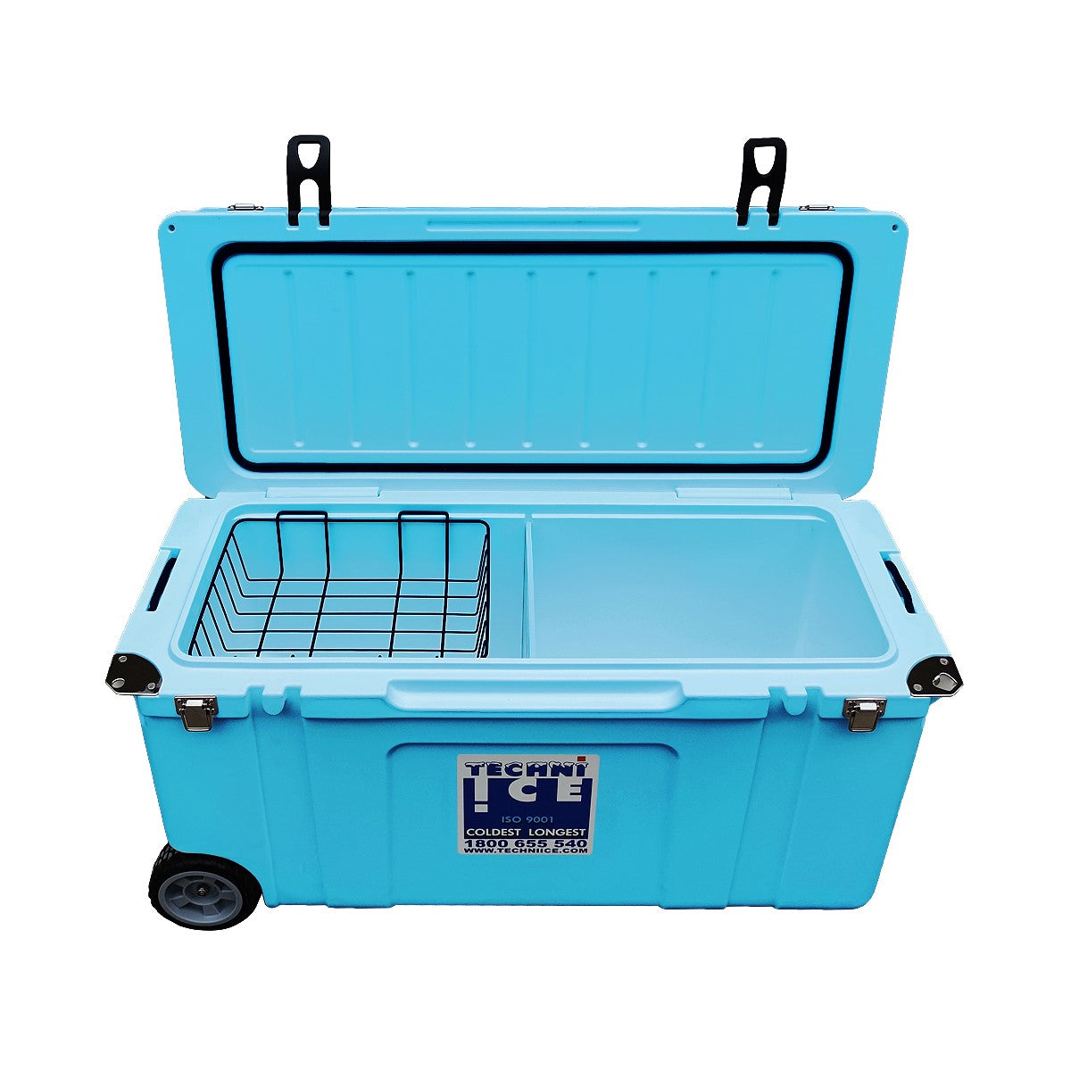 Techni Ice Signature Hardcore Ice box 120L Light Blue Wheels *FREE 12 REUSABLE DRY ICE PACKS VALUES $59.95 * PRE-ORDER FOR MID TO END MAY DISPATCH