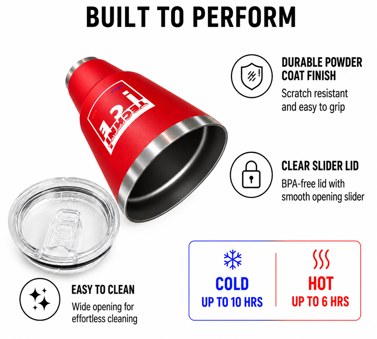 Techni Ice 900ml (30 oz.) Travel Tumbler Lava Red+3 Free Techni Ice Reusable Dry Ice Packs