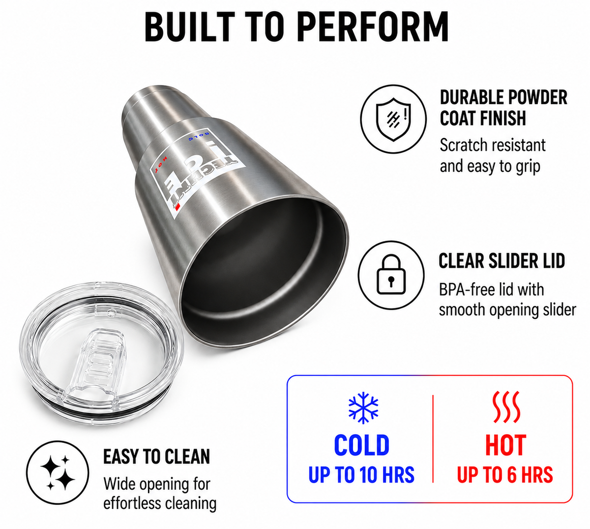 Techni Ice 900ml (30 oz.) Travel Tumbler Stainless Steel+3 Free Techni Ice Reusable Dry Ice Packs