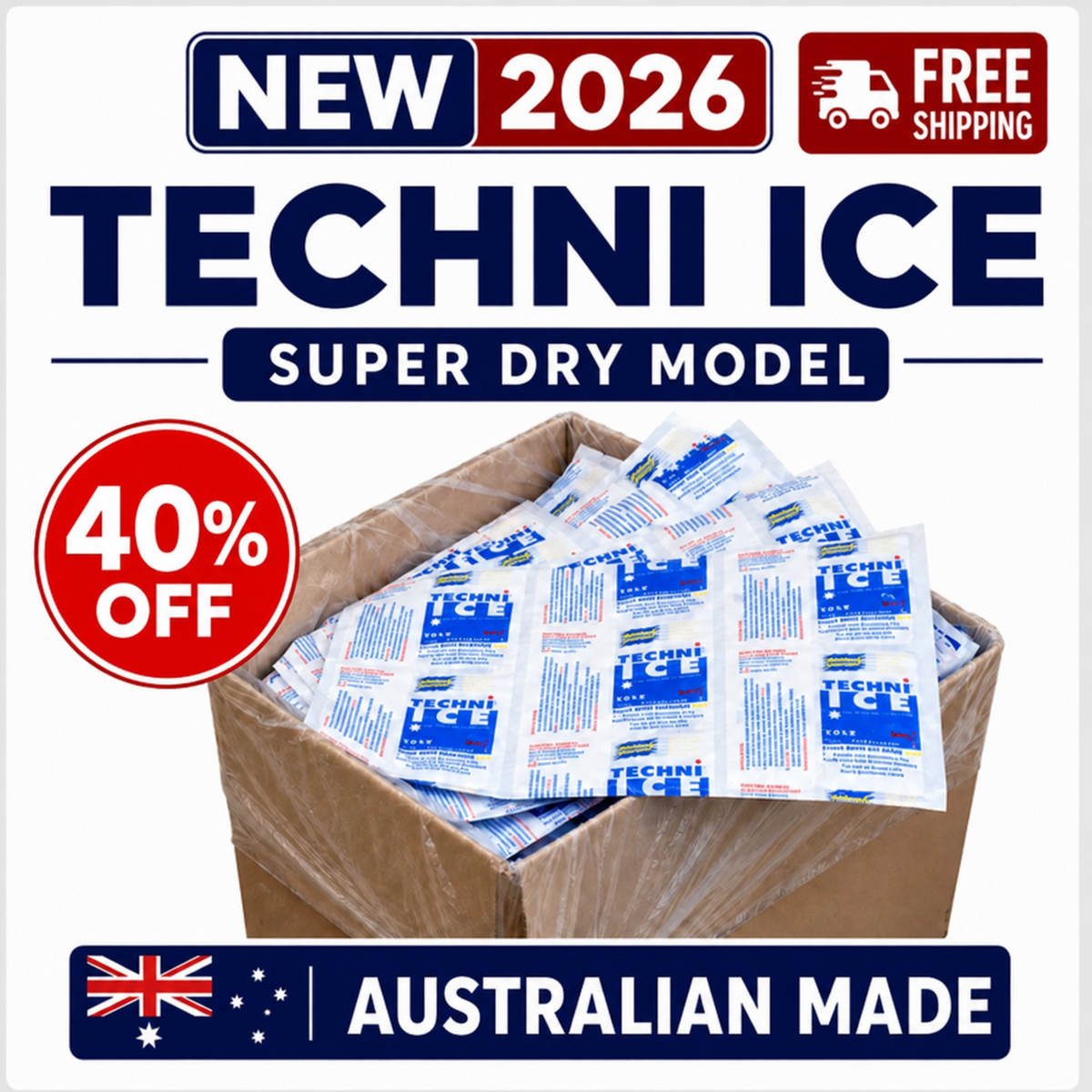 250 (1 Carton) Techni Ice Heavy Duty Reusable Dry Ice packs *40% OFF SALE ON NOW