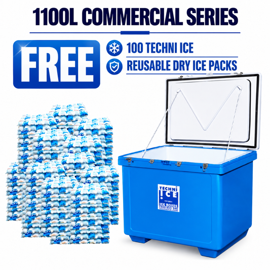Techni Ice Commercial 1100L *FREE 100 REUSABLE DRY ICE PACKS VALUES $450 *FRESH STOCK JUST ARRIVED