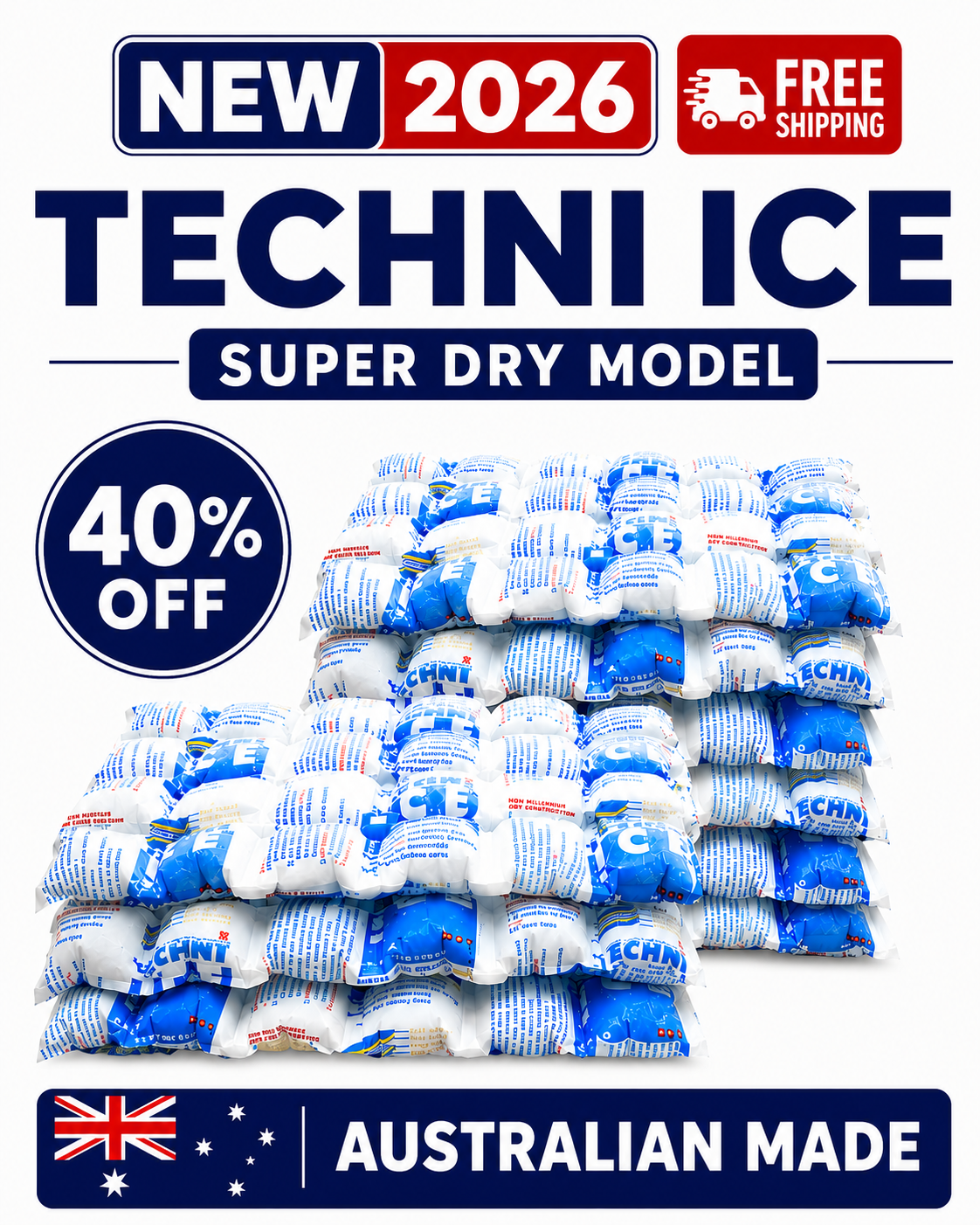 12 Techni Ice Heavy Duty Reusable Dry Ice packs *40% OFF SALE ON NOW