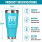 Techni Ice 1200ml (40 oz.) Adventure Tumbler Ocean Aqua+3 Free Techni Ice Reusable Dry Ice Packs