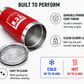 Techni Ice 600ml (20 oz.)Worksite Tumbler Lava Red + 3 Free Techni Ice Reusable Dry Ice Packs