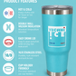 Techni Ice 1200ml (40 oz.) Adventure Tumbler Ocean Aqua+3 Free Techni Ice Reusable Dry Ice Packs