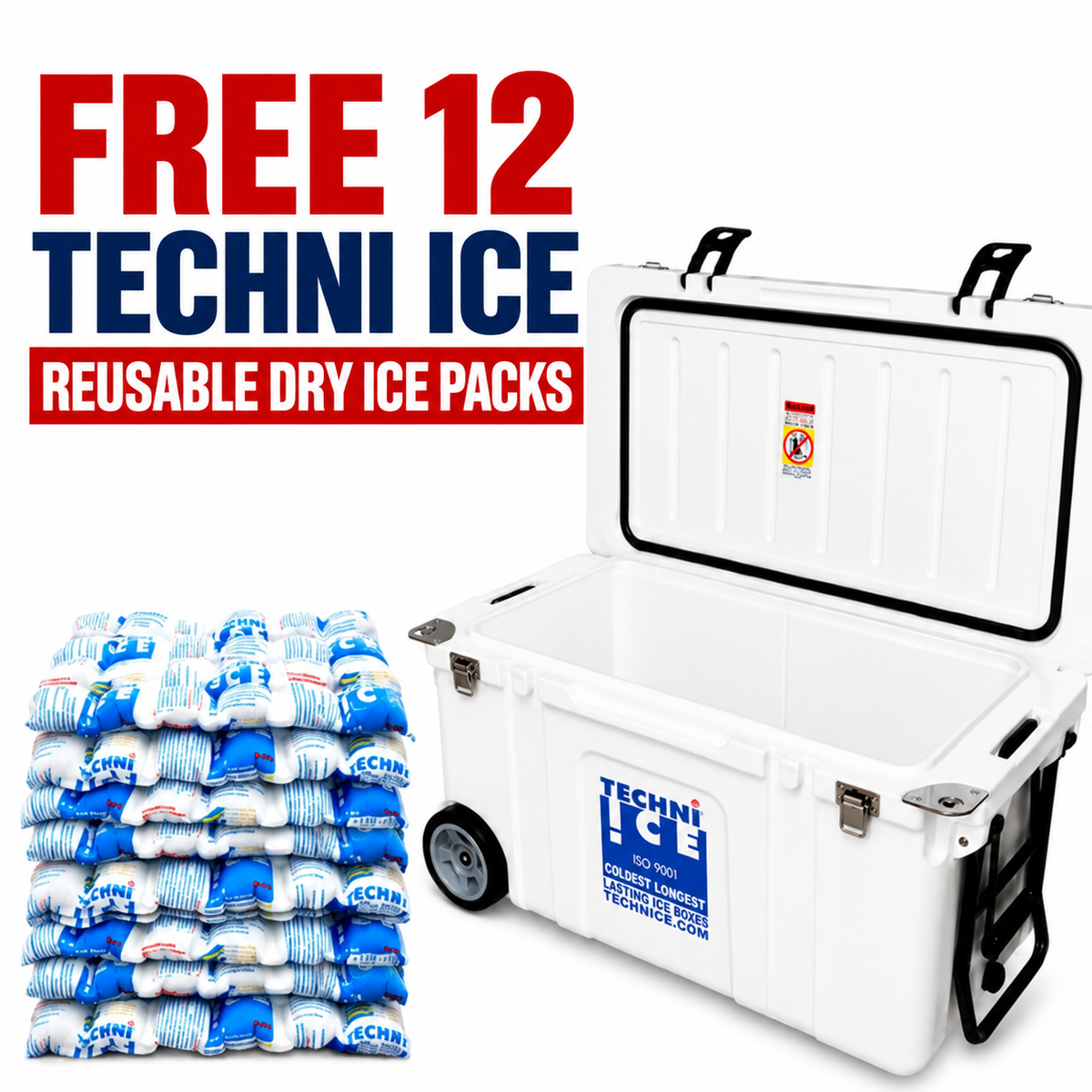 Signature Hardcore Premium Ice Box 55L White with Wheels *FREE 12 REUSABLE DRY ICE PACKS VALUES $66* PRE-ORDER NOW FOR OCTOBER DISPATCH
