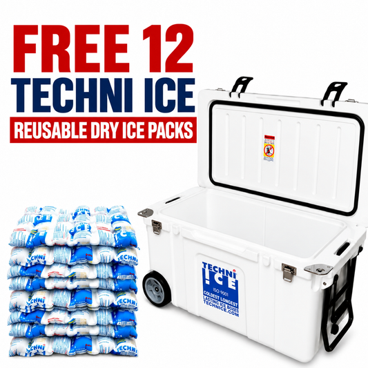 Signature Hardcore Premium Ice Box 55L White with Wheels *FREE 12 REUSABLE DRY ICE PACKS VALUES $66* PRE-ORDER NOW FOR OCTOBER DISPATCH