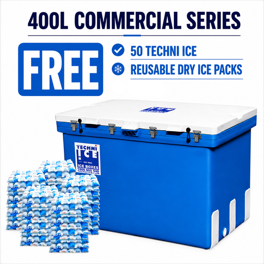 Techni Ice Commercial 400L *FREE 50 REUSABLE DRY ICE PACKS VALUES $240* PRE-ORDER NOW FOR SEPTEMBER DISPATCH