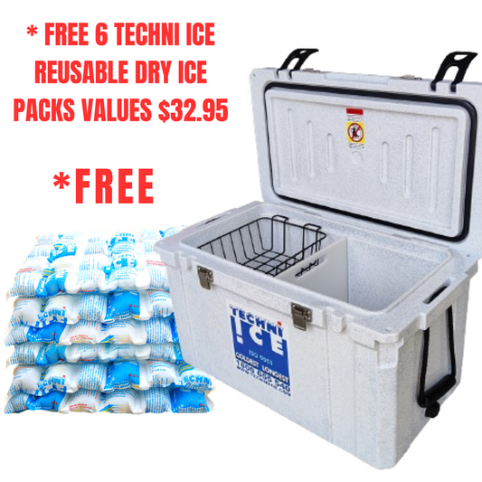 Classic Hardcore Ice Box 45L White *FRESH STOCK JUST ARRIVED *FREE 6 REUSABLE DRY ICE PACKS VALUES $32.95