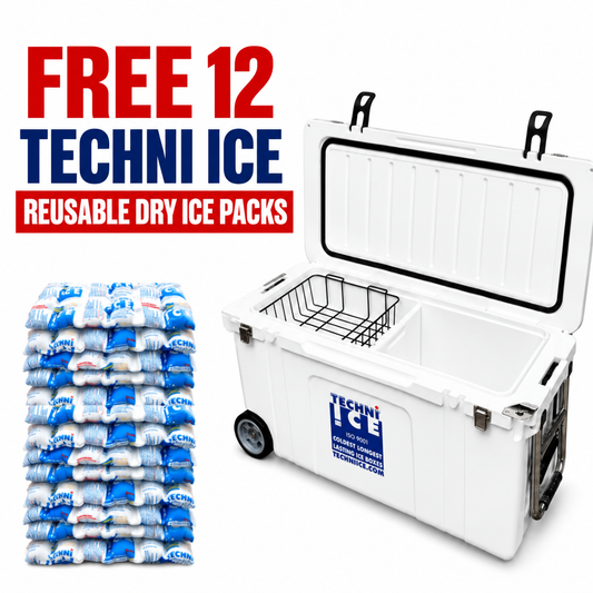 Signature Hardcore Ice box 120L White Wheels *FREE 12 REUSABLE DRY ICE PACKS VALUES $66* PRE-ORDER NOW FOR OCTOBER DISPATCH