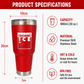 Techni Ice 900ml (30 oz.) Travel Tumbler Lava Red+3 Free Techni Ice Reusable Dry Ice Packs