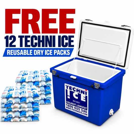 Classic Ice box 100L White Blue *FREE 12 REUSABLE DRY ICE PACKS VALUES $66* PRE-ORDER NOW FOR OCTOBER DISPATCH