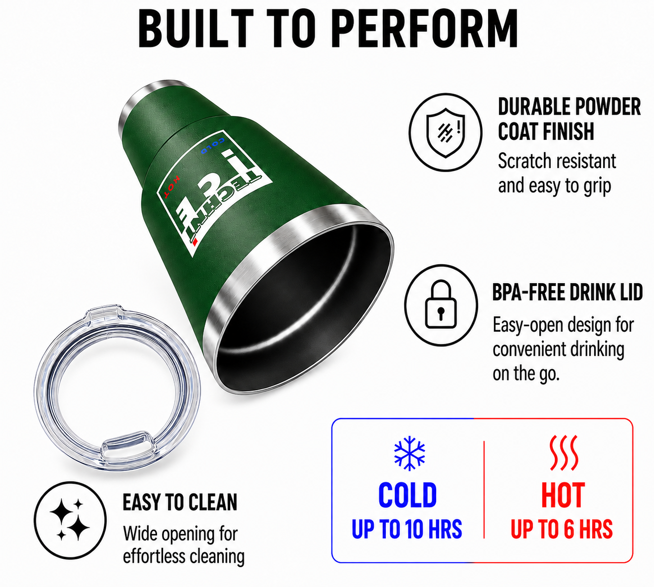 Techni Ice 1200ml (40 oz.) Adventure Tumbler  Outback Green+3 Free Techni Ice Reusable Dry Ice Packs