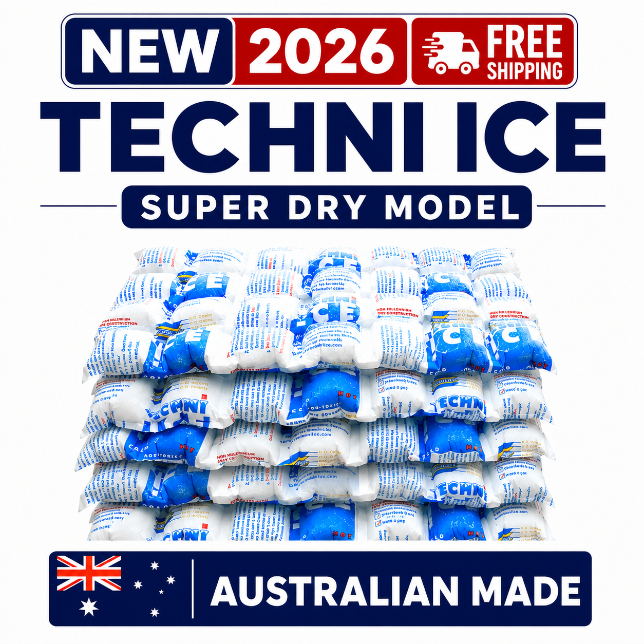 6 Techni Ice Heavy Duty Reusable Dry Ice packs