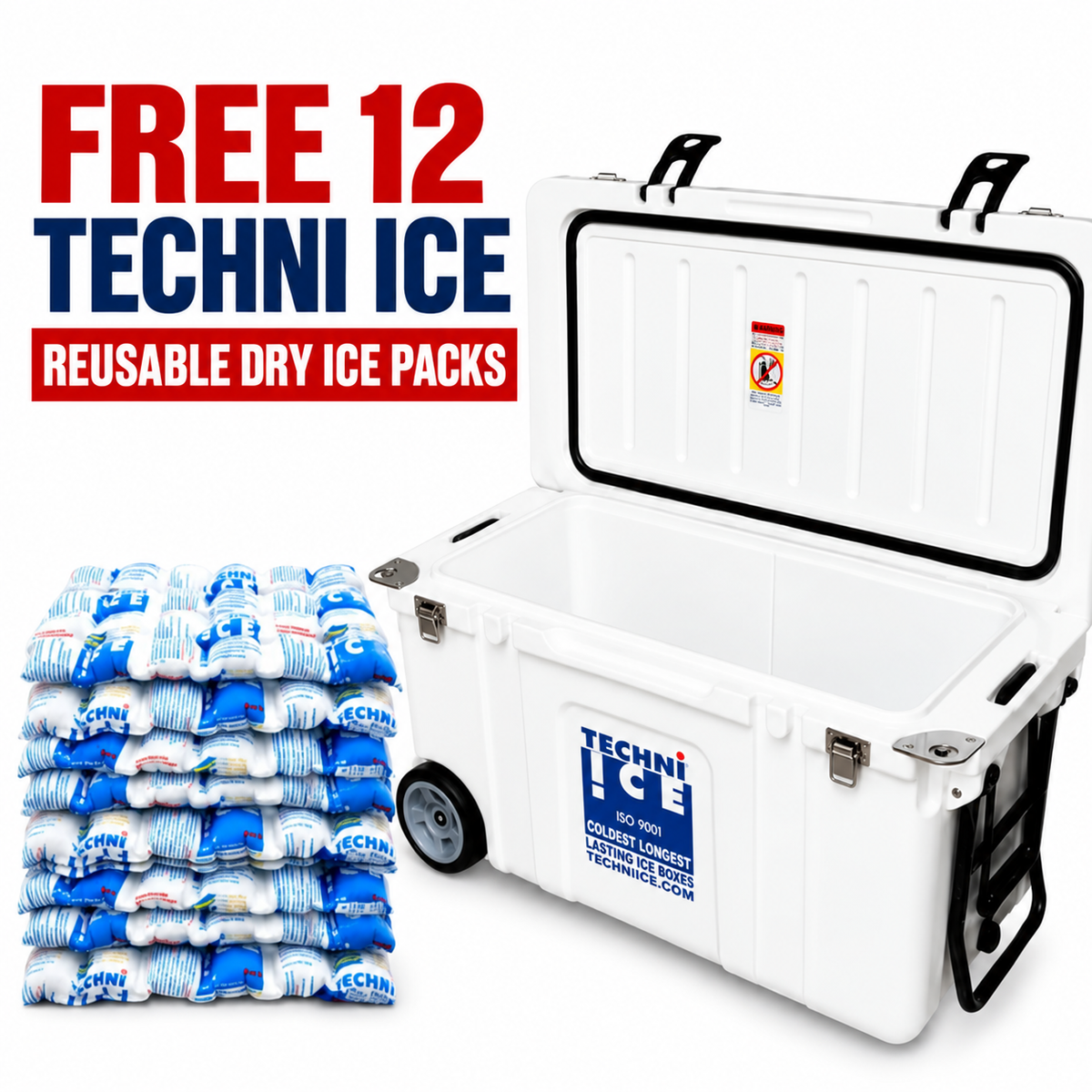 Signature Hardcore Icebox 75L White with Wheels *FREE 12 REUSABLE DRY ICE PACKS VALUES $66 * PRE-ORDER NOW FOR NOVEMBER DISPATCH