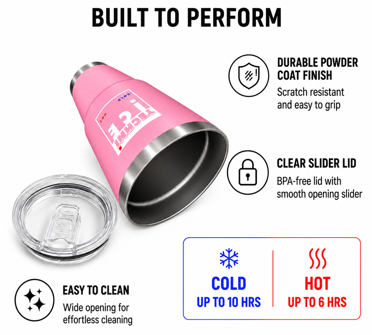 Techni Ice 900ml (30 oz.) Travel Tumbler Desert Rose+3 Free Techni Ice Reusable Dry Ice Packs