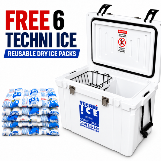 Classic Hardcore Ice Box 45LWhite *FREE 6 REUSABLE DRY ICE PACKS VALUES $37* PRE-ORDER NOW FOR OCTOBER DISPATCH