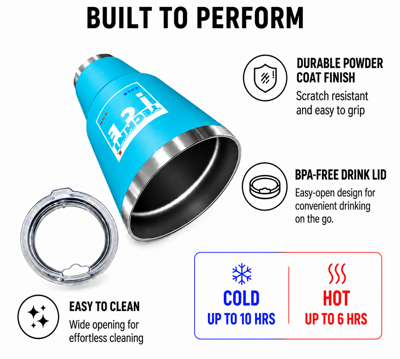 Techni Ice 1200ml (40 oz.) Adventure Tumbler Ocean Aqua+3 Free Techni Ice Reusable Dry Ice Packs