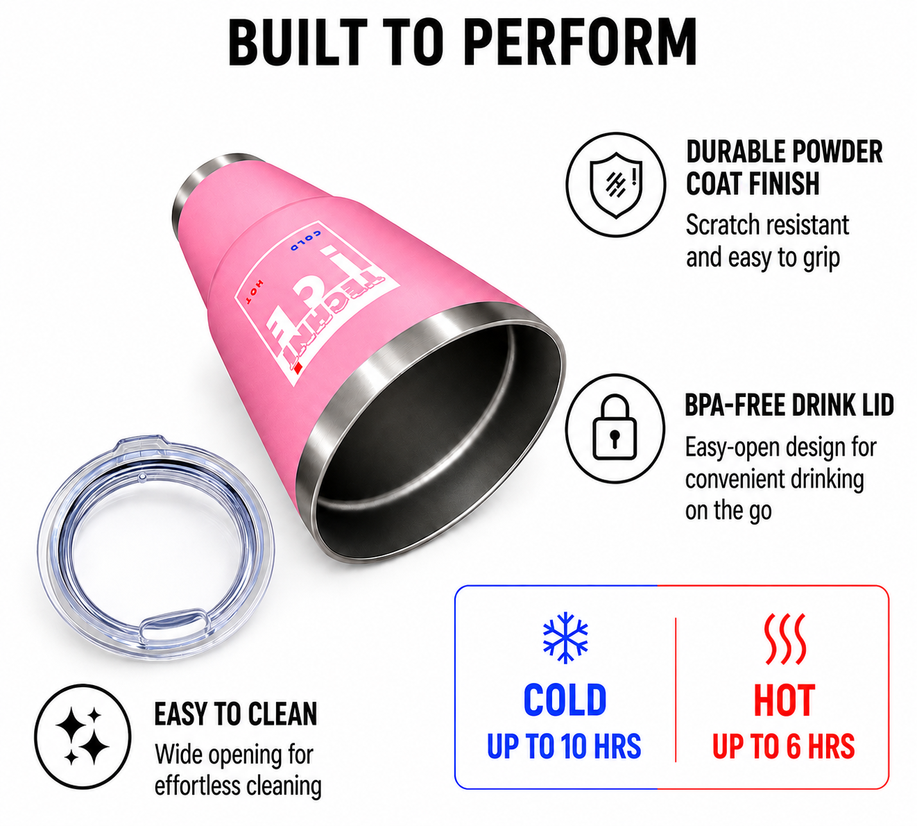 Techni Ice 1200ml (40 oz.) Adventure Tumbler Desert Rose+3 Free Techni Ice Reusable Dry Ice Packs