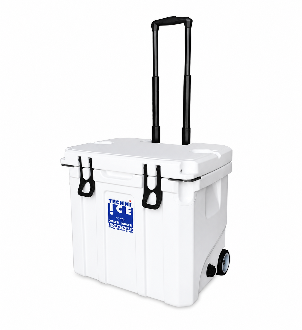 Techni Ice Signature Hybrid Premium Ice Box 35L White with Wheels & Telescopic Travel Handle *FREE 6 REUSABLE DRY ICE PACKS VALUES $37* PRE-ORDER NOW FOR SEPTEMBER DISPATCH