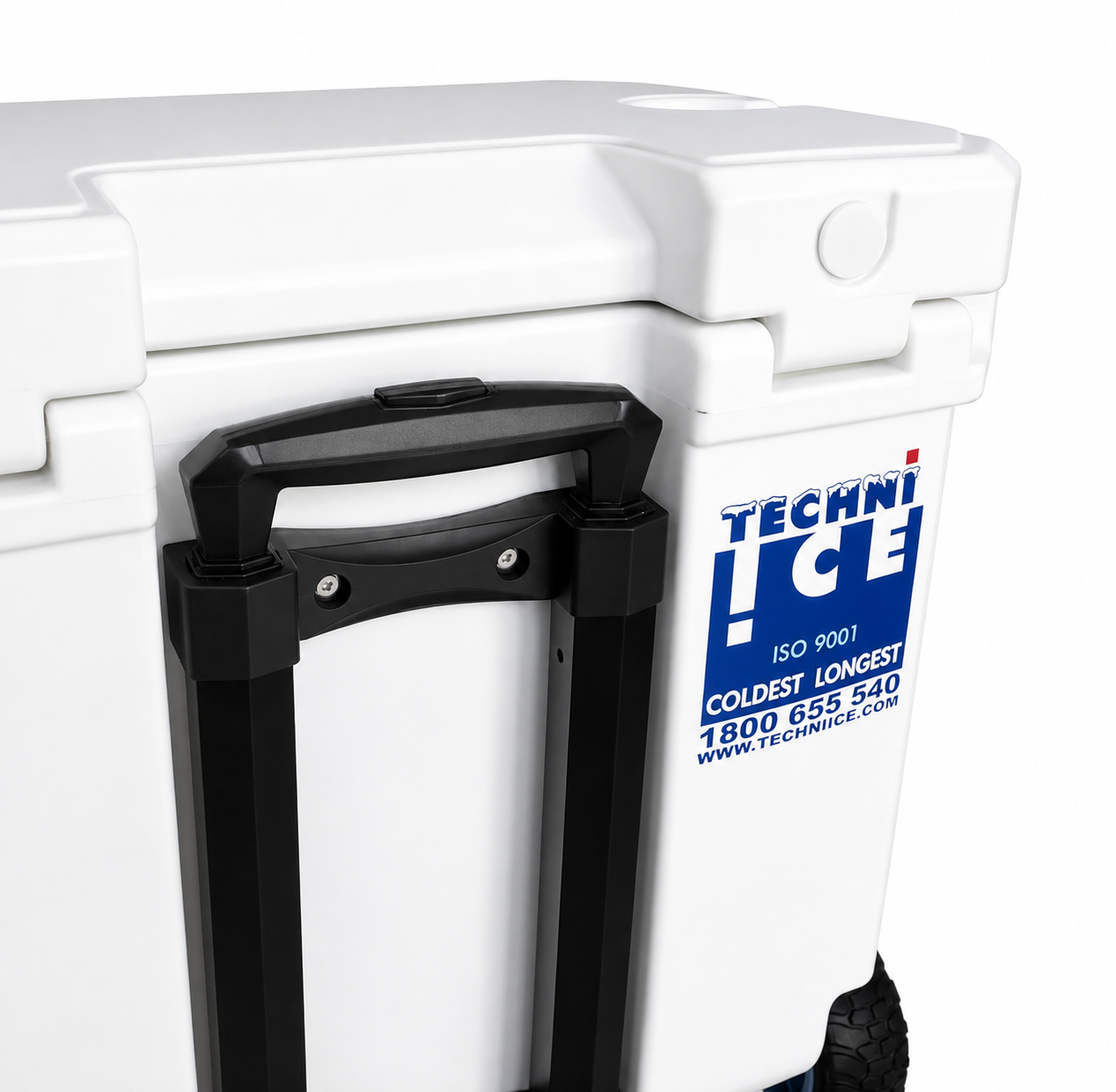 Techni Ice Signature Hybrid Premium Ice Box 35L White with Wheels & Telescopic Travel Handle *FREE 6 REUSABLE DRY ICE PACKS VALUES $37* PRE-ORDER NOW FOR SEPTEMBER DISPATCH