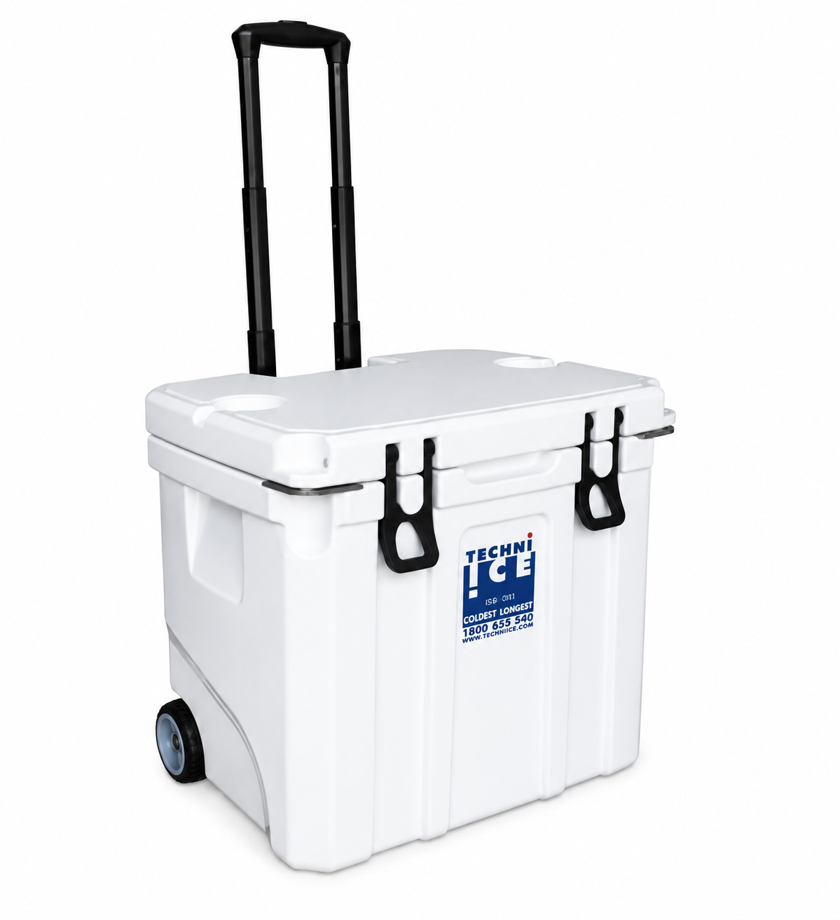 Techni Ice Signature Hybrid Premium Ice Box 35L White with Wheels & Telescopic Travel Handle *FREE 6 REUSABLE DRY ICE PACKS VALUES $37* PRE-ORDER NOW FOR SEPTEMBER DISPATCH