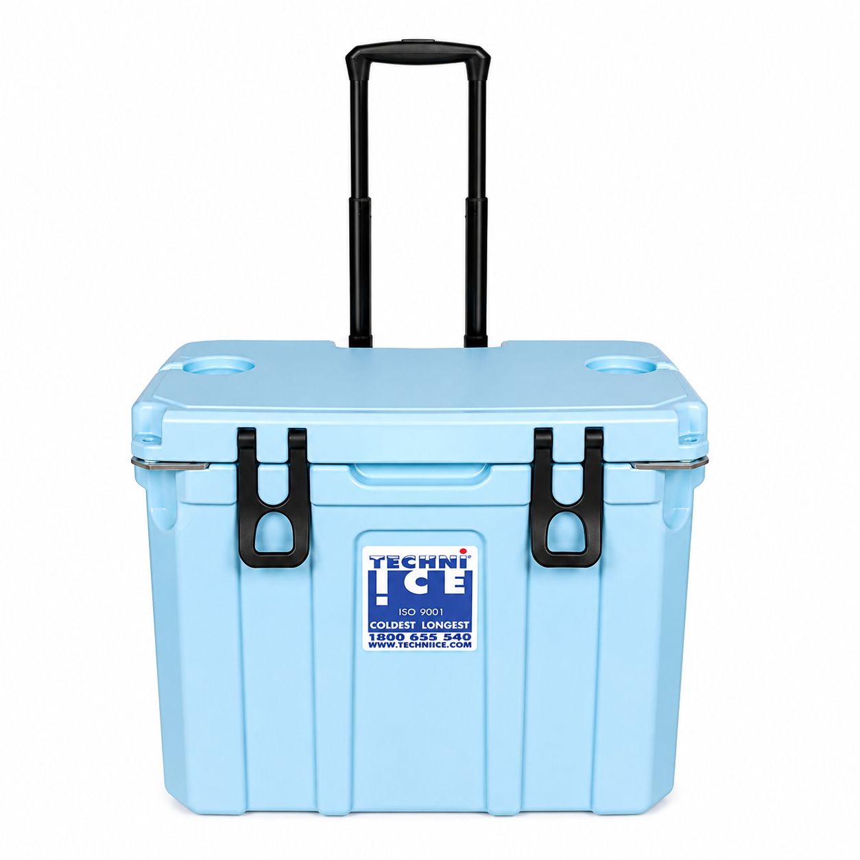 Techni Ice Signature Hybrid Premium Ice Box 35L Light Blue Wheels with Wheels & Telescopic Travel Handle *FREE 6 REUSABLE DRY ICE PACKS VALUES $37* PRE-ORDER NOW FOR SEPTEMBER DISPATCH