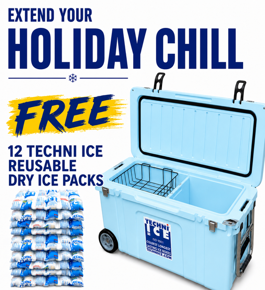 Techni Ice Signature Hardcore Premium Ice Box 55L Light Blue with Wheels * PRE-ORDER NOW FOR SEPTEMBER DISPATCH