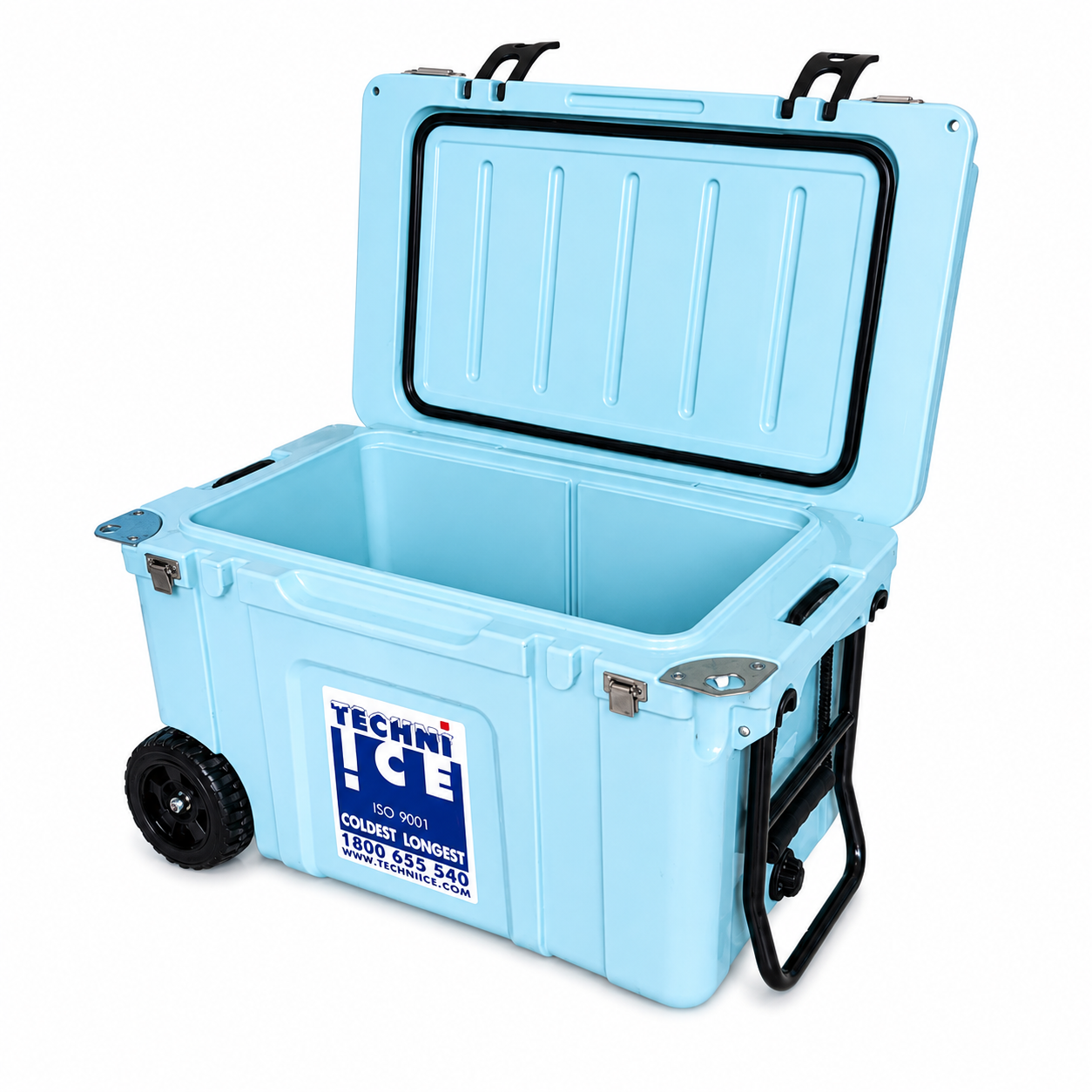 Techni Ice Signature Hardcore Icebox 75L Light Blue Wheels *FREE 12 REUSABLE DRY ICE PACKS VALUES $66 * PRE-ORDER NOW FOR SEPTEMBER DISPATCH